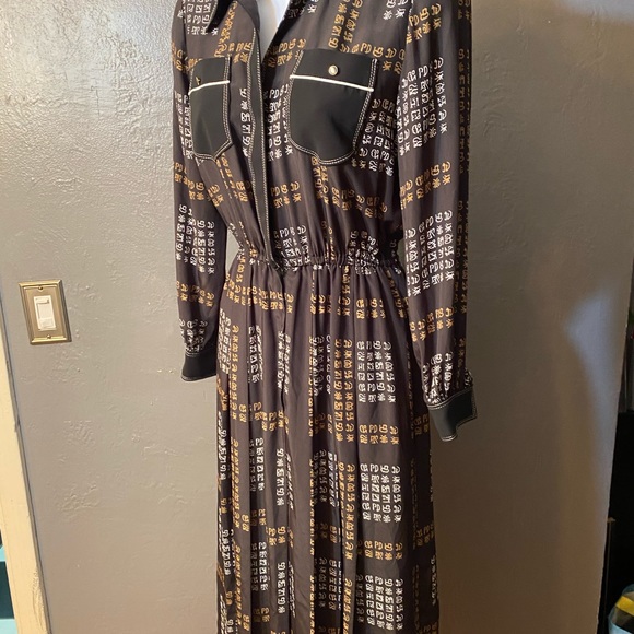 No Label-Black Unusual  Design Button down  Long sleeve Blouse - Picture 12 of 16